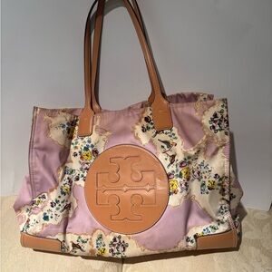 Tory Burch Ella Women's Tote  - Pink Porcelain Floral USED pls read description